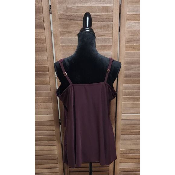 Miraclesuit 18DD Mirage Tankini Top Fuego Plum Slimming Underwire Swim Swimsuit - Picture 7 of 9